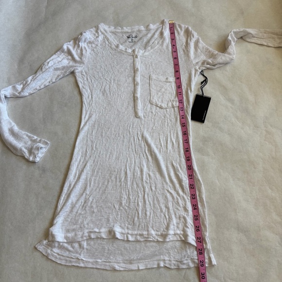 New Rails White Long Sleeve Henley Top V-Neck Made In USA Shirt Lightweight D - Picture 9 of 13